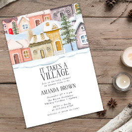 Convite O Natal do inverno leva um Chá de fraldas na vila