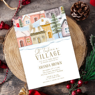 Convite O Natal do inverno leva um Chá de fraldas na vila