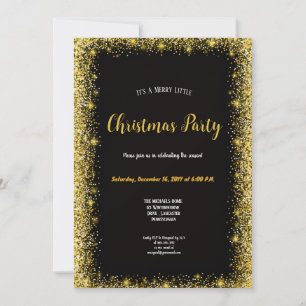 Convite o natal dourado e preto mais moderno