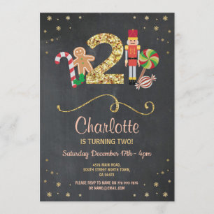 Convite O Natal ò giz de dois feriados do aniversário