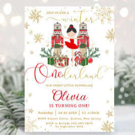 Convite O Natal Onederland 1º Aniversário Vermelho do Queb