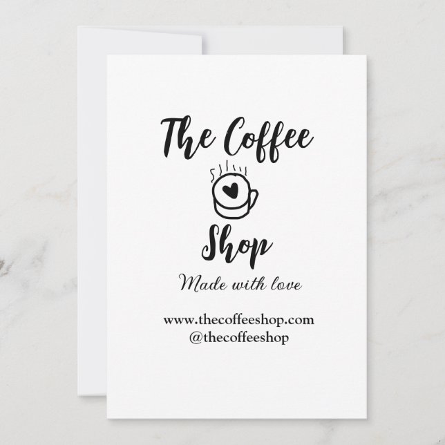 Convite O negócio de mídia social da loja de café e site (Frente)