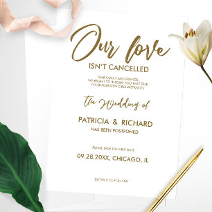 Convite O nosso amor não foi cancelado - Adiamento do casa