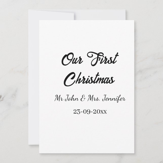 Convite O nosso primeiro Natal, Sr. e Sra. casal, data (Frente)