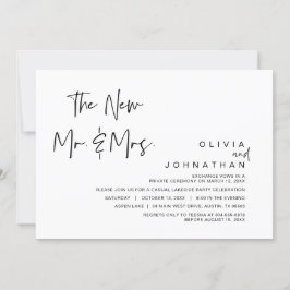 Convite O Novo Sr. e Sra., Partido do Elopemento do Casame