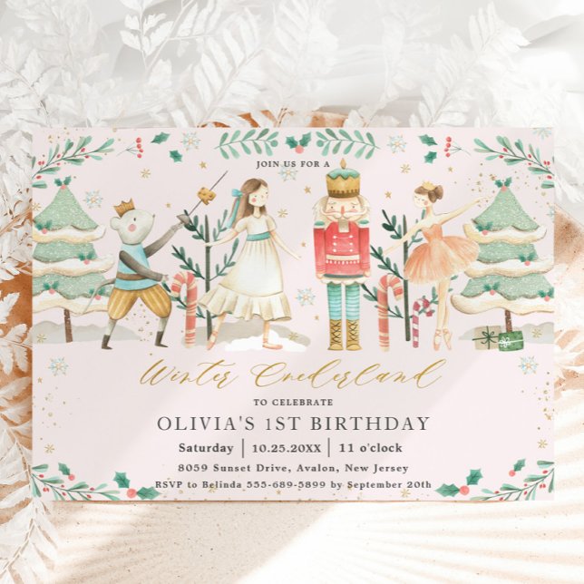 Convite O Nutcracker Winter Onederland primeiro aniversari (Criador carregado)