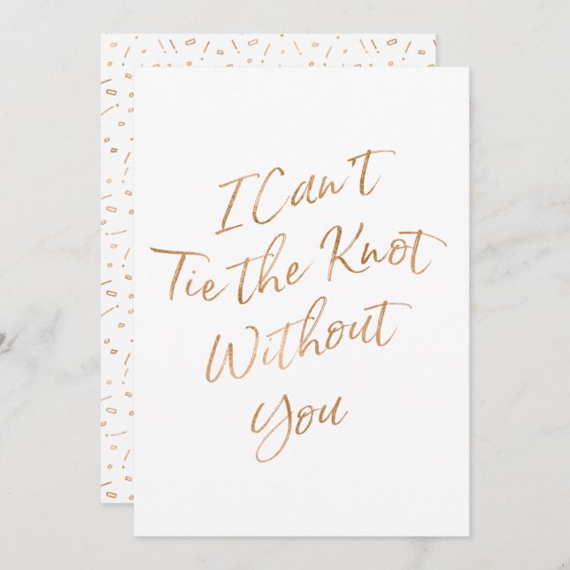 Convite O ouro aumentou "mim não pode amarrar o nó sem (Frente/Verso)