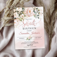 O ouro floral cor-de-rosa-boho deixa doce dezessei