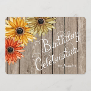 Convite O outono de madeira da prancha floresce o