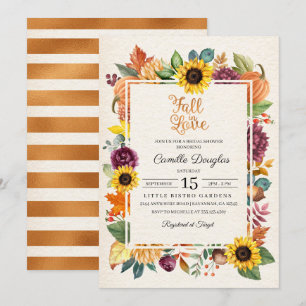 Convite O outono deixa Chá de panela de girassol