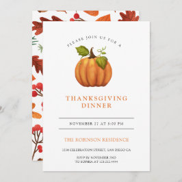 Convite O outono deixa o Janto de Ação de Graças de Pumpki