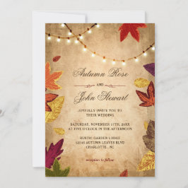 Convite O outono elegante deixa Casamento outono russo