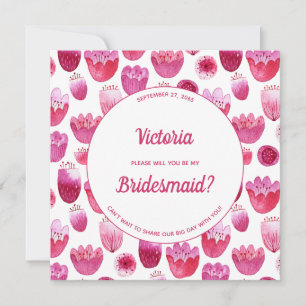 Convite O Padrão Floral De Aquarela Rosa É Minha Coluna De