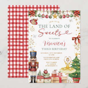 Convite O País dos Doces Nutcracker Natal Aniversário