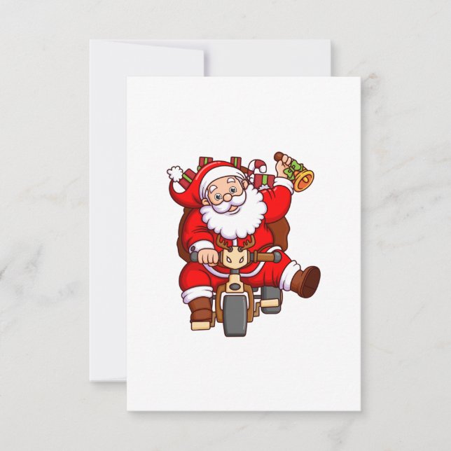 Convite o papai noel está entregando caixas de presentes d (Frente)