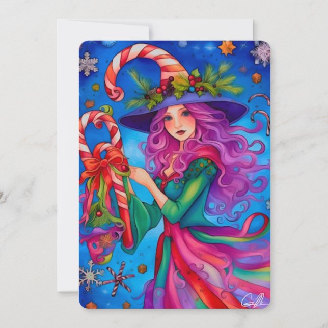 Convite O Papel de Carta de Natal 4 da Bruxa do Natal (Frente)