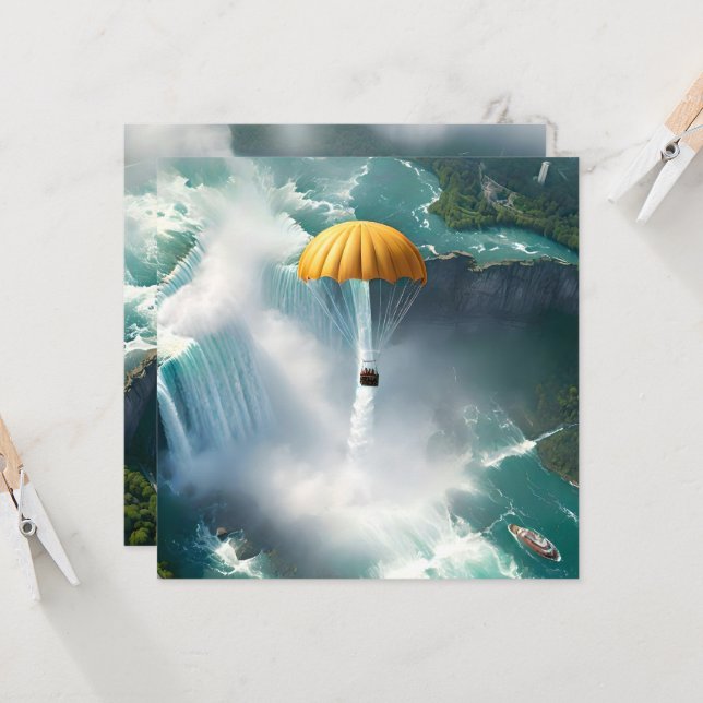 Convite O Paraquedismo Sobre Niágara Cai Numa Cesta, (Frente/Verso In Situ)