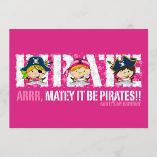 Convite O partido bonito dos piratas convida