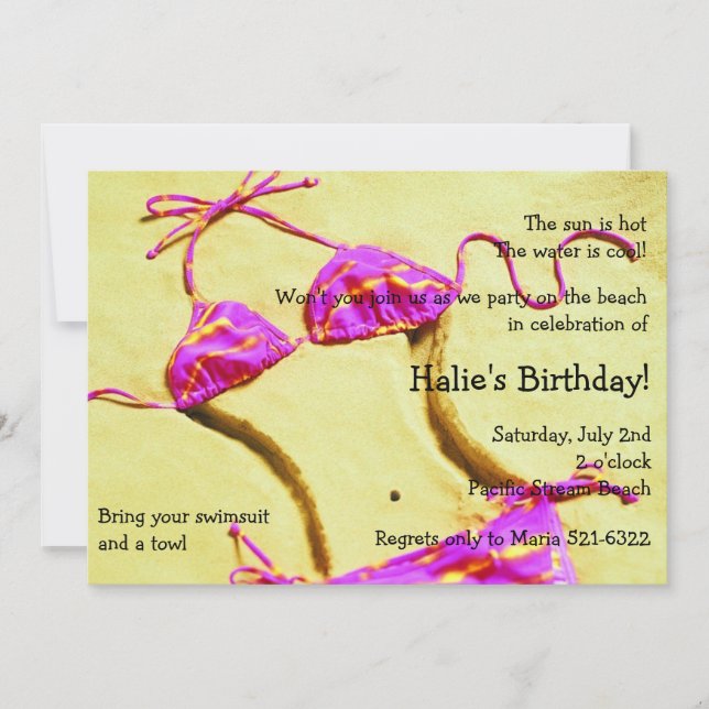 Convite O partido da praia do divertimento do verão do (Frente)