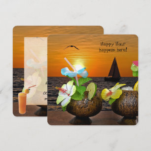 Convite O partido da praia do verão convida