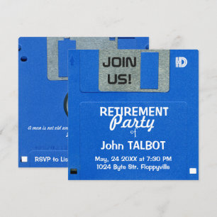 Convite O partido de aposentadoria de disco flexível retr