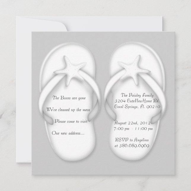 Convite O partido de aquecimento cortado BONITO da casa (Frente)