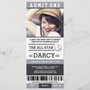 Convite O partido de chá de fraldas cinzento e preto do