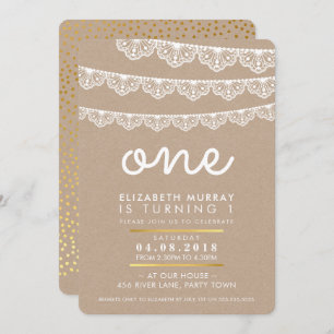 Convite O partido de primeiro aniversario BONITO CONVIDA a