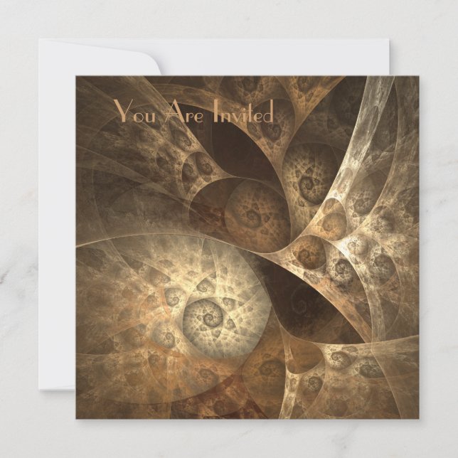 Convite O partido do Fractal da canela & do gengibre (Frente)