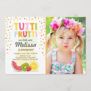 Convite O partido do frutti de Tutti convida o aniversári