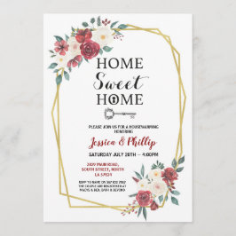 Convite O partido do Housewarming floresce o vermelho Home