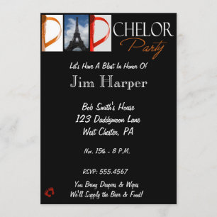 Convite O partido do Pai-chelor convida na fotografia do