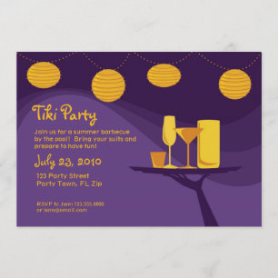 Convite O partido do verão convida: Bebidas do roxo & do