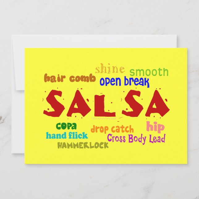 Convite O partido dos amantes da dança da dança da salsa (Frente)