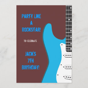 Convite O partido gosta de um Rockstar azul