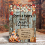 Convite O Partido Russo do outono do Bonfire deixa o Barn<br><div class="desc">O Rustic Autumn Deixa O Barn Wood String Luzes Convites de aniversário.</div>