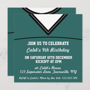 Convite O partido temático do jérsei do futebol convida o