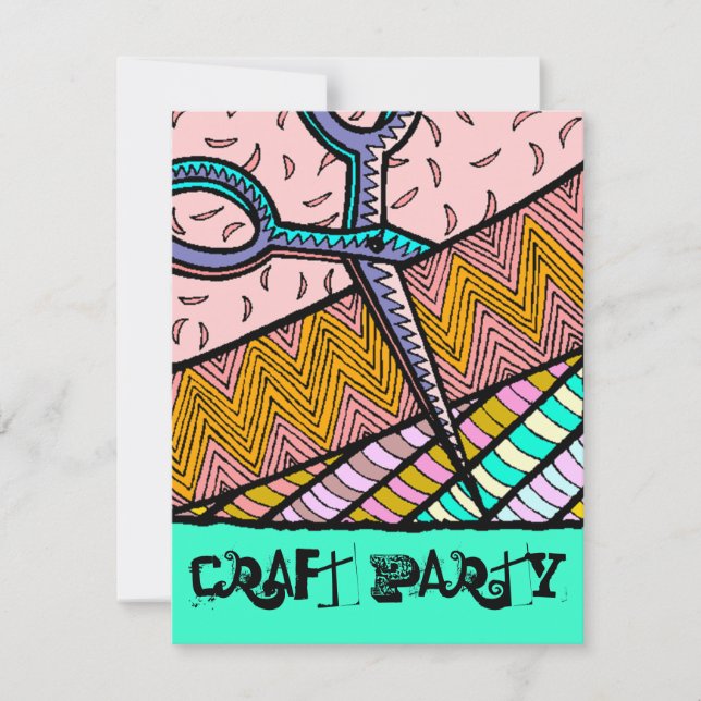 Convite O partido temático Scrapbooking do artesanato (Frente)