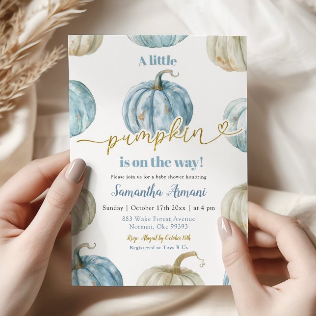 Convite O Pastel Boy Pumpkin Está A Caminho Do Chá de fral (Criador carregado)