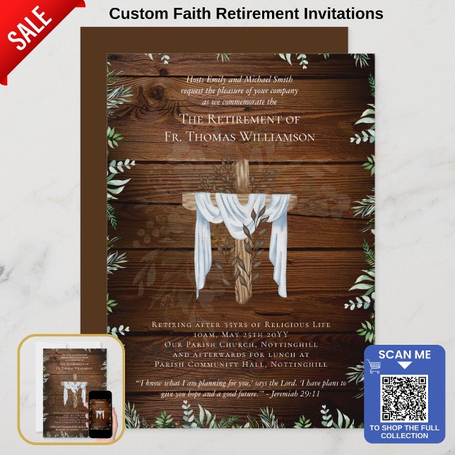 Convite O Pastor Padre Deacon Ministro Retirement Convida (Criador carregado)
