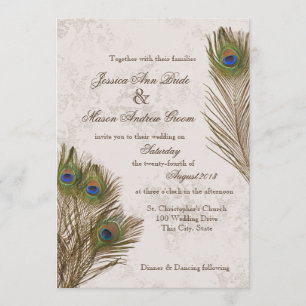 Convite O pavão empluma-se o casamento