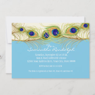 Convite O pavão moderno do redemoinho empluma-se o chá d