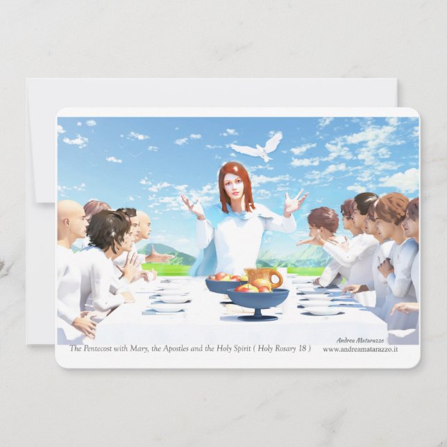 Convite O Pentecostes - Maria, Apóstolos e o Espírito Sant (Frente)