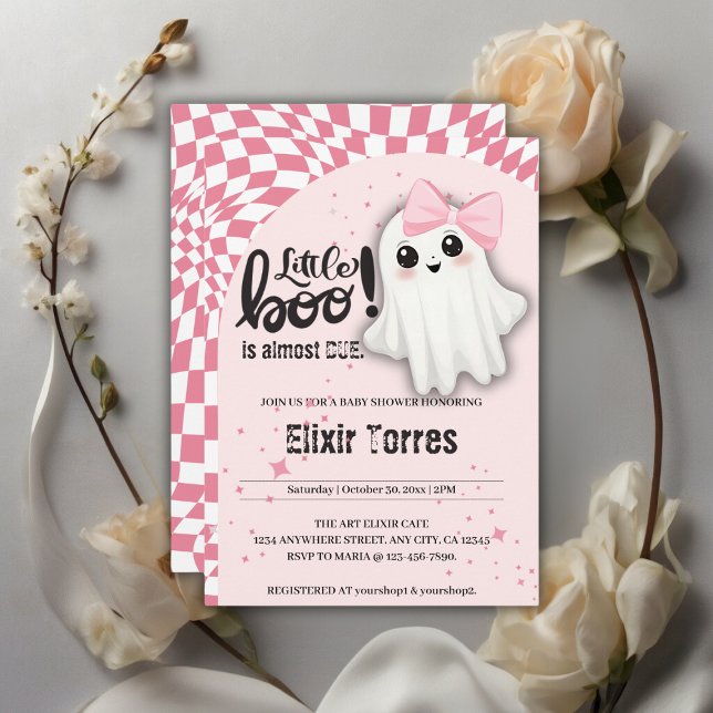 Convite O Pequeno Boo Fantasma Rosa está prestes a ser Chá (Criador carregado)