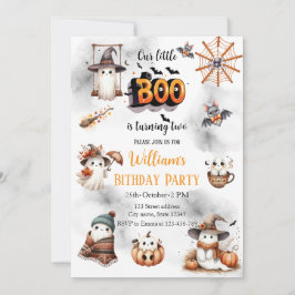 Convite O Pequeno Boo Spooky está virando dois segundos an