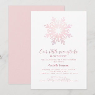 Convite O Pequeno Floco De Neve Rosa Está No Caminho Do Ch