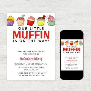 Convite O pequeno muffin está a caminho do chá de fraldas