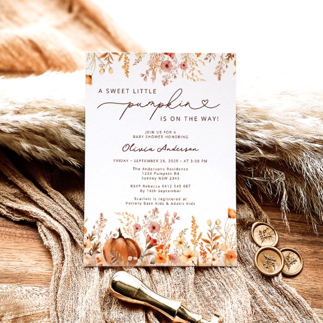 Convite O Pequeno Pumpkin está no caminho do Chá de fralda (Criador carregado)