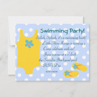 Convite O Pequeno Swimsiut Amarelo