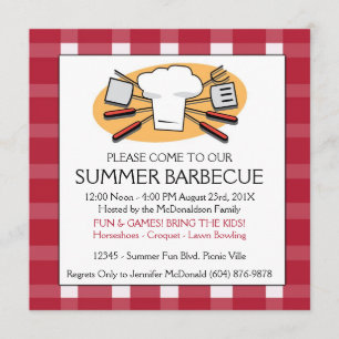 Convite O piquenique do Tablecloth do guingão do assado do